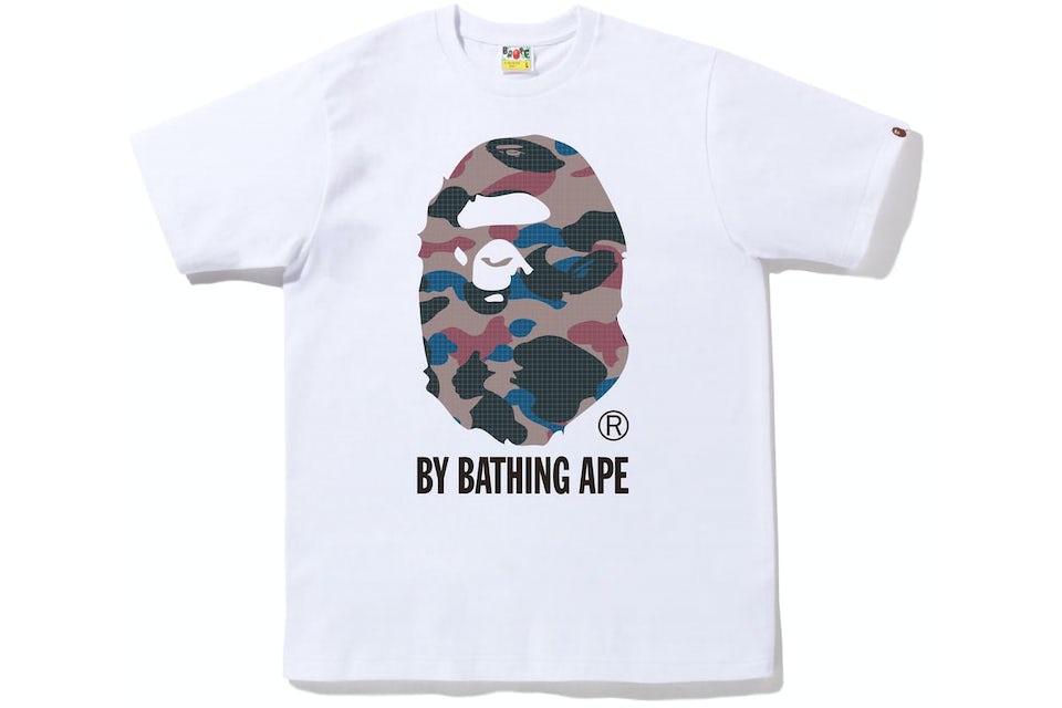 BAPE Grid Camo By Bathing Ape Tee (FW22) White Purple