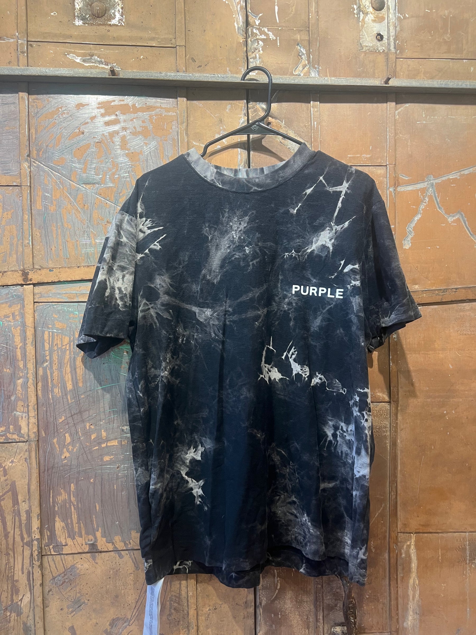 Purple Washed Black/White Tee