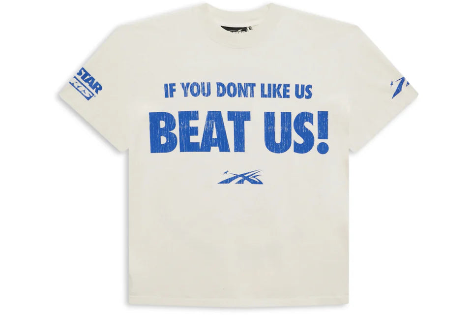 Hellstar Beat Us! T-shirt White/Blue - used