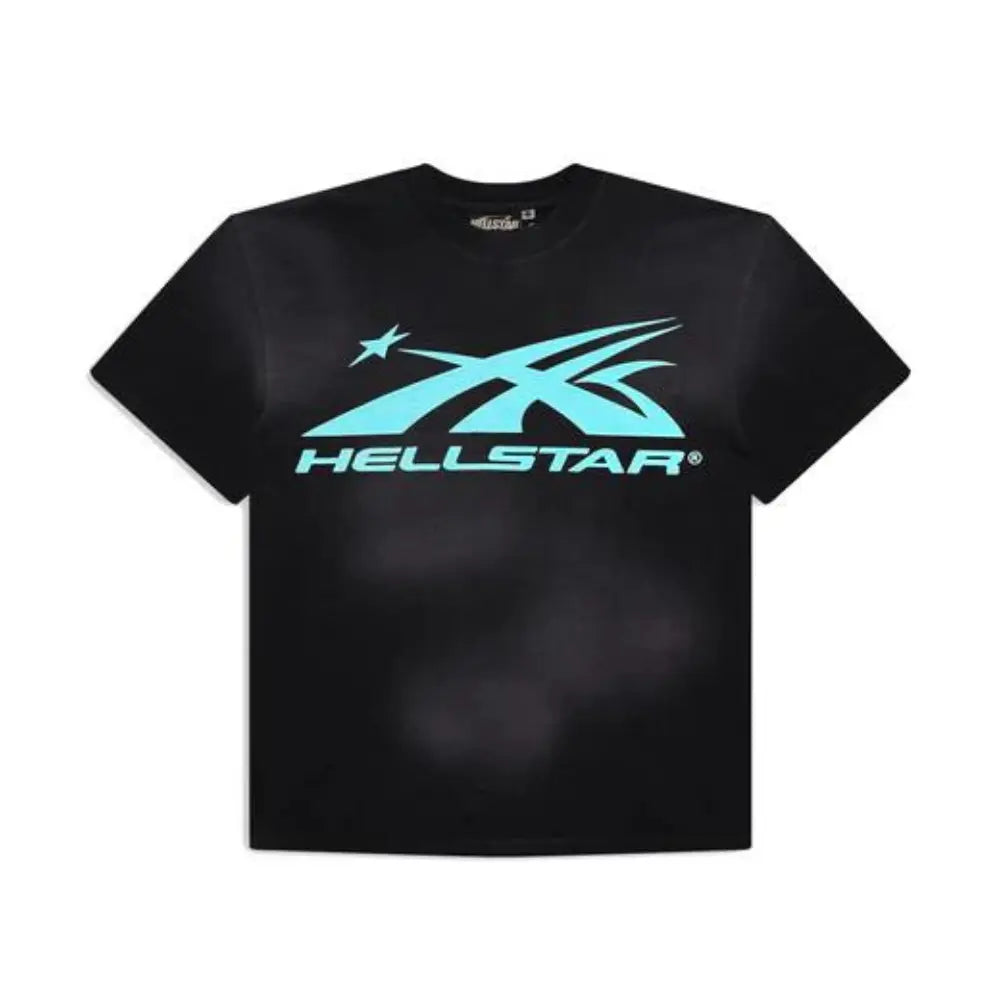 Black/ Aqua Hellstar Studios Classic Short Sleeve Tee Shirt