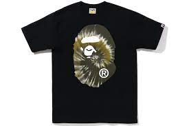 BAPE Tie Dye Big Ape Head Tee Black Black