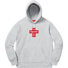 supreme cross box logo hoodie - preowned