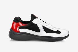 White Patent Leather Prada Americas Cup Sneakers - Used