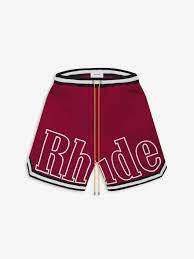 Rhude Maroon Court Logo Shorts