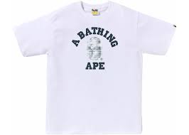 BAPE Bleach Check College Tee White