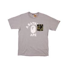 BAPE ABC Camo College Pocket Relaxed Tee Grey - (Pre-Owned)
