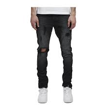 Purple-Brand Slim Fit Black Repair Jeans