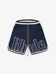 Rhude Court Logo Shorts Navy/White