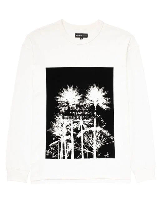Purple Brand Men's Black Palms-print Long-sleeve