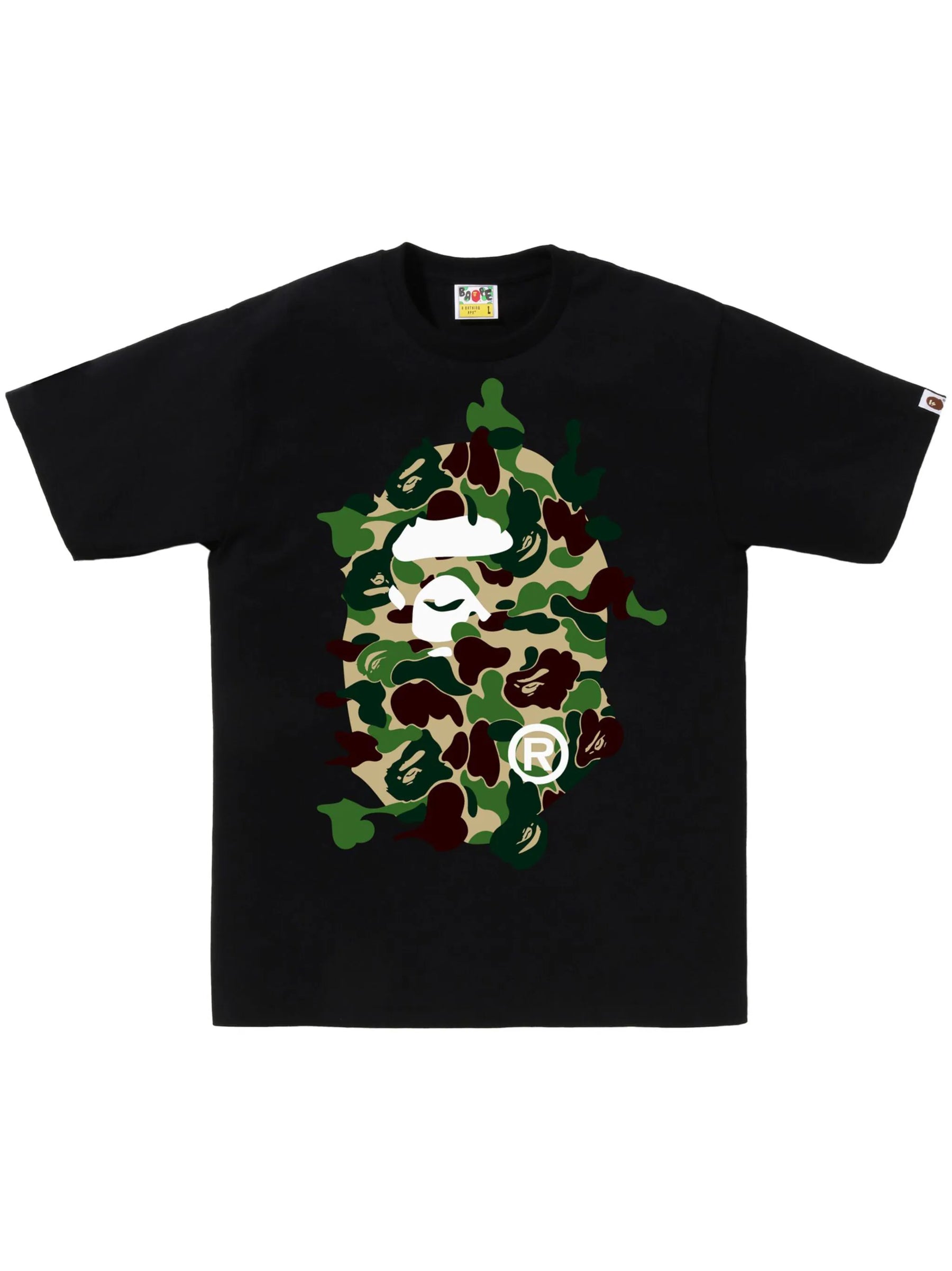 Black/Green ABC Camo Rebuild Big Ape Head Tee