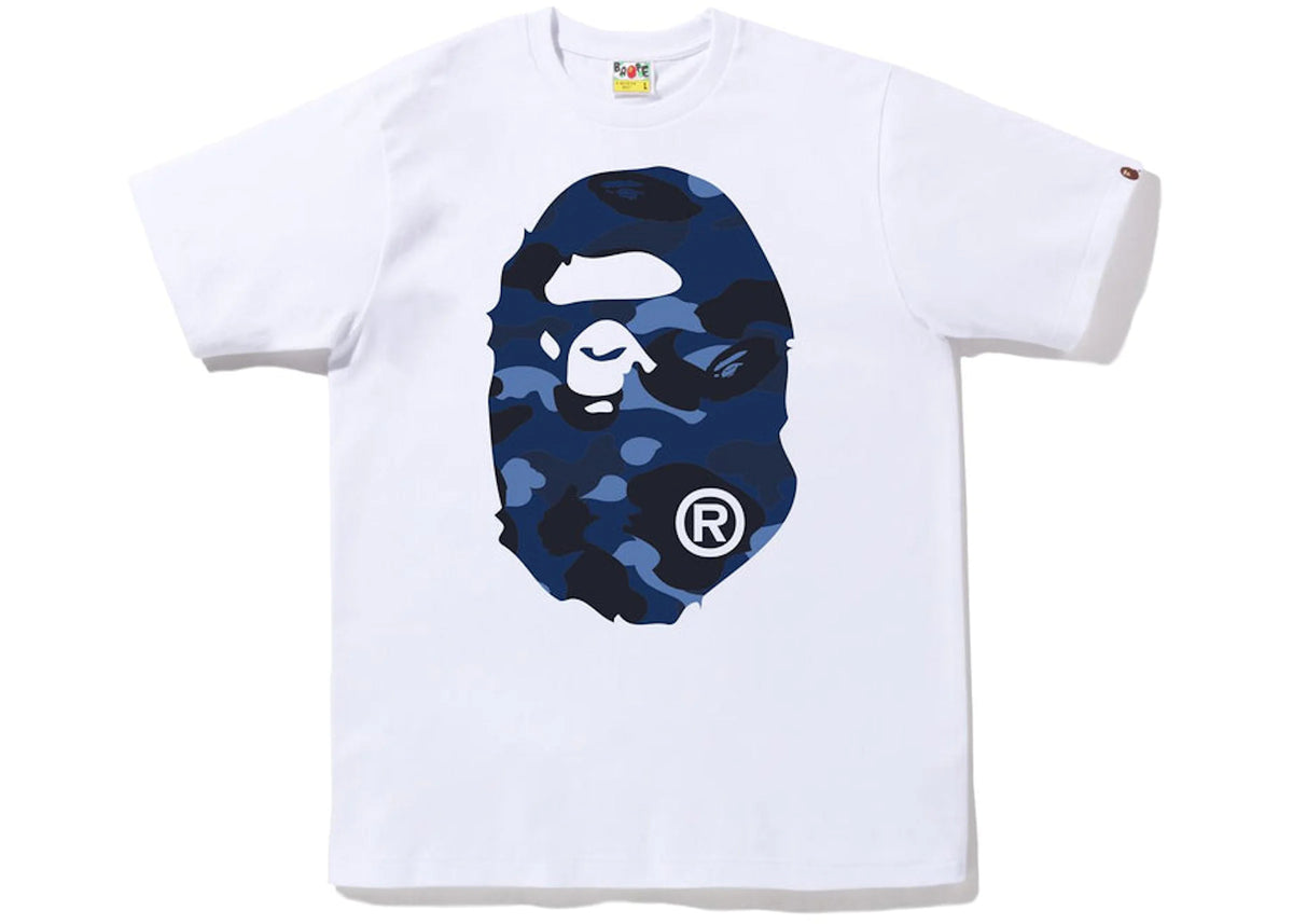 BAPE Color Camo Big Ape Head Tee White Blue