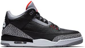 Black/Fire Red-Cement Grey Air Jordan 3 Retro