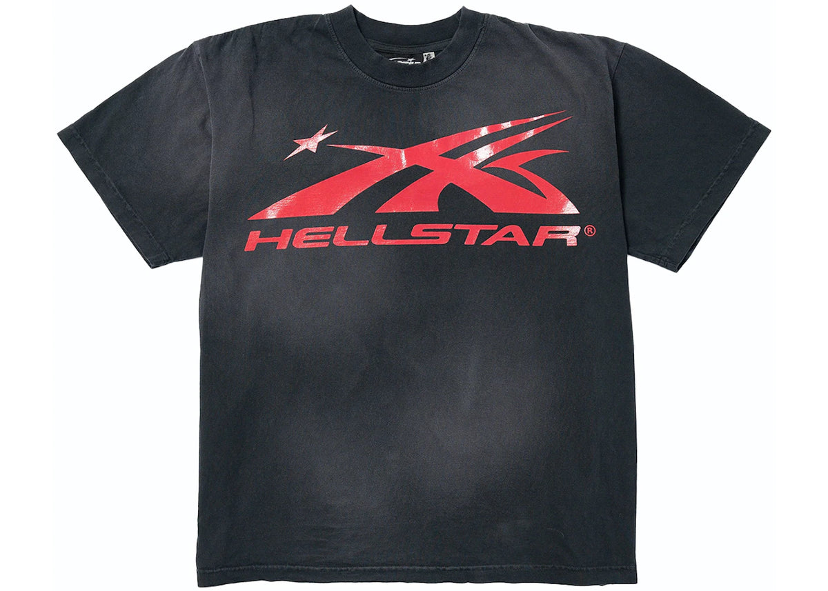 Black/ Red Hellstar Sport Logo Gel T-shirt - Used