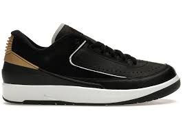 Jordan 2 Retro Low Black Metallic Gold (Women's)