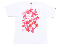 A Bathing APE ABC Camo Rebuild Big Ape Head Tee White/Pink