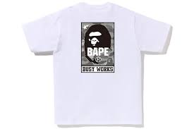 BAPE Honeycomb Camo Bape Busy Works Tee White Grey