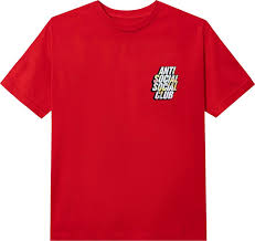 Anti Social Social Club Drop A Pin Tee 'Red'