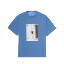 Helmut Lang Paris Postcard Blue Tee