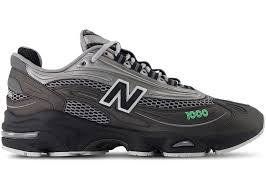 New Balance 1000 Dark Silver Metallic Lime Leaf