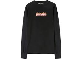 Palm Angels Burning Logo Classic Longsleeve T-shirt Black/White