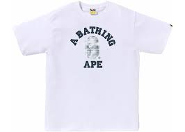 BAPE Bleach Check College Tee White