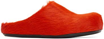 Marni Orange Fussbett Slides - Used
