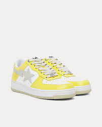 Bape Sta Yellow / White / Beige Low Top Sneakers - Used