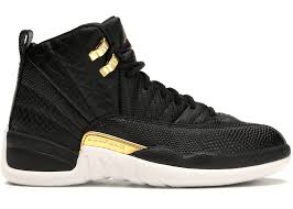 Jordan 12 Retro Black Metallic Gold White (Women's) - Used