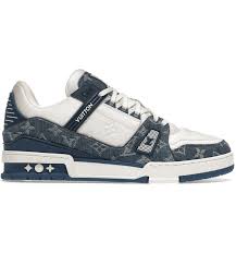 Louis Vuitton LV Trainer Monogram Denim White Blue- used