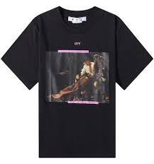 OFF-WHITE Arrow Caravaggio St Fran Slim Tee Black/Multi - (Pre-Owned)