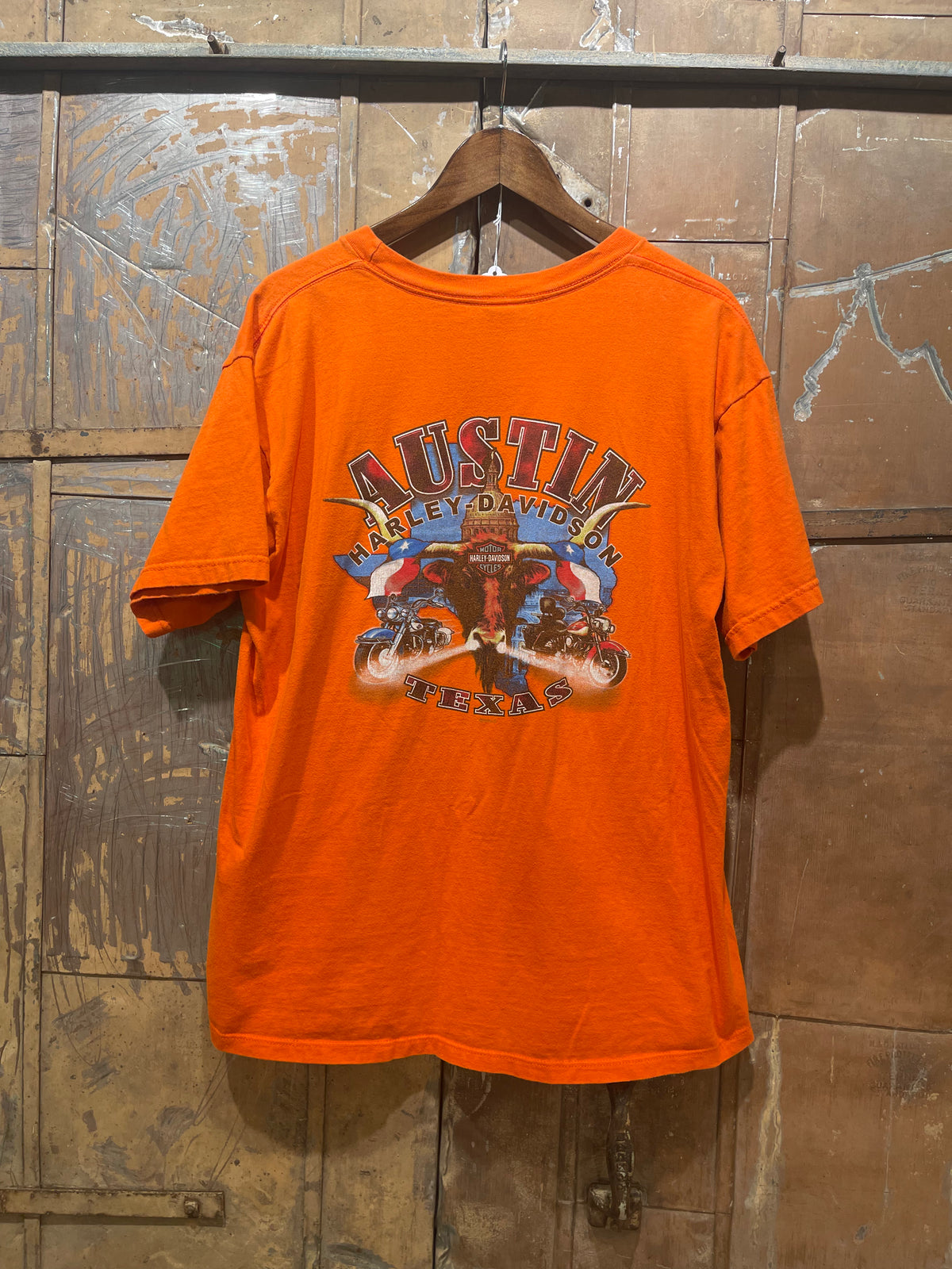 Orange Harley Davidson Austin Texas Tee