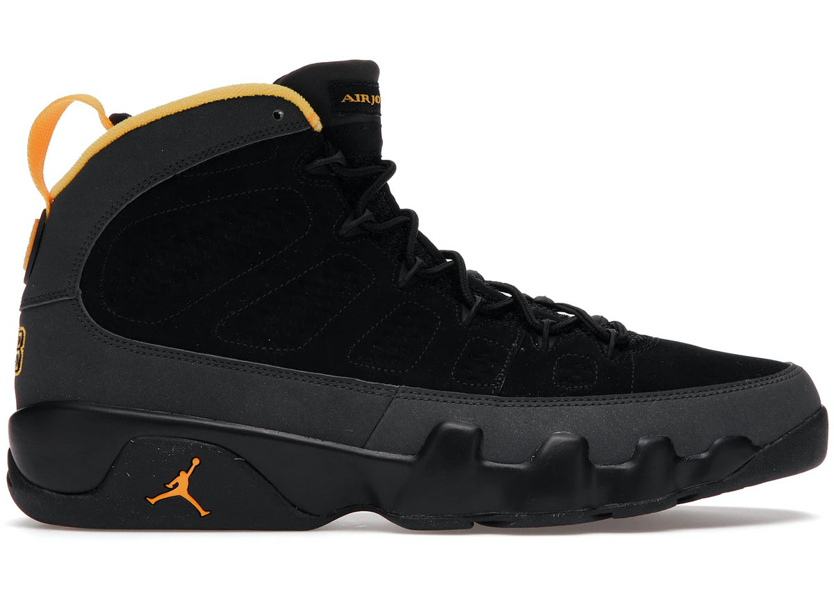 Jordan 9 Retro Dark Charcoal University Gold - Used